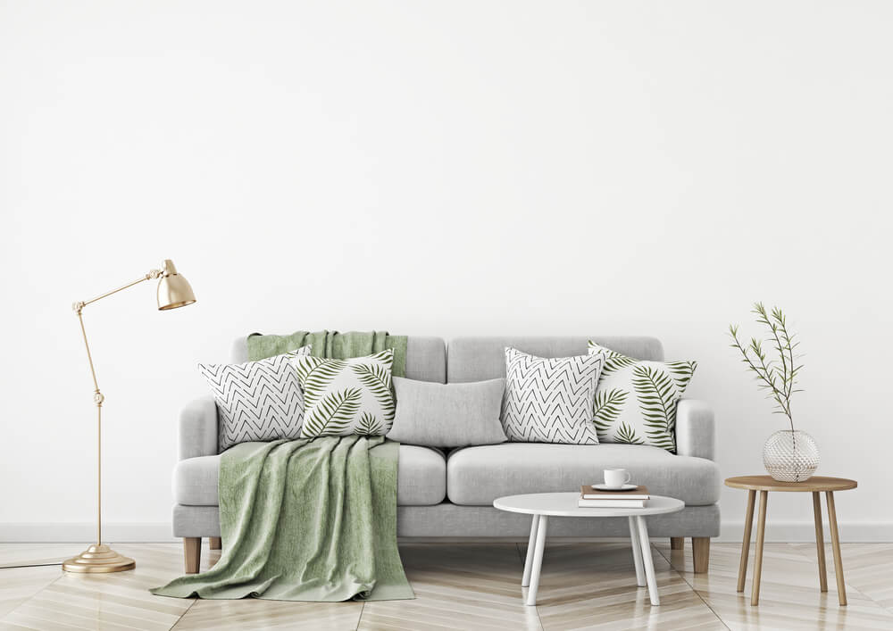 szara sofa nowoczesna