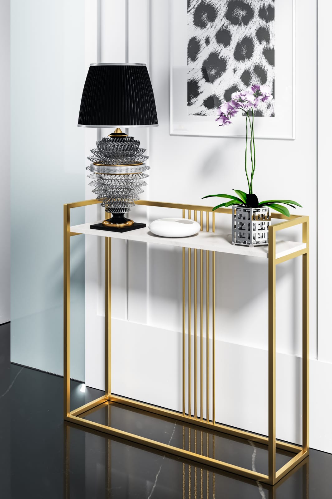 1212_3 Konsola BESSO złota - obrazek 1