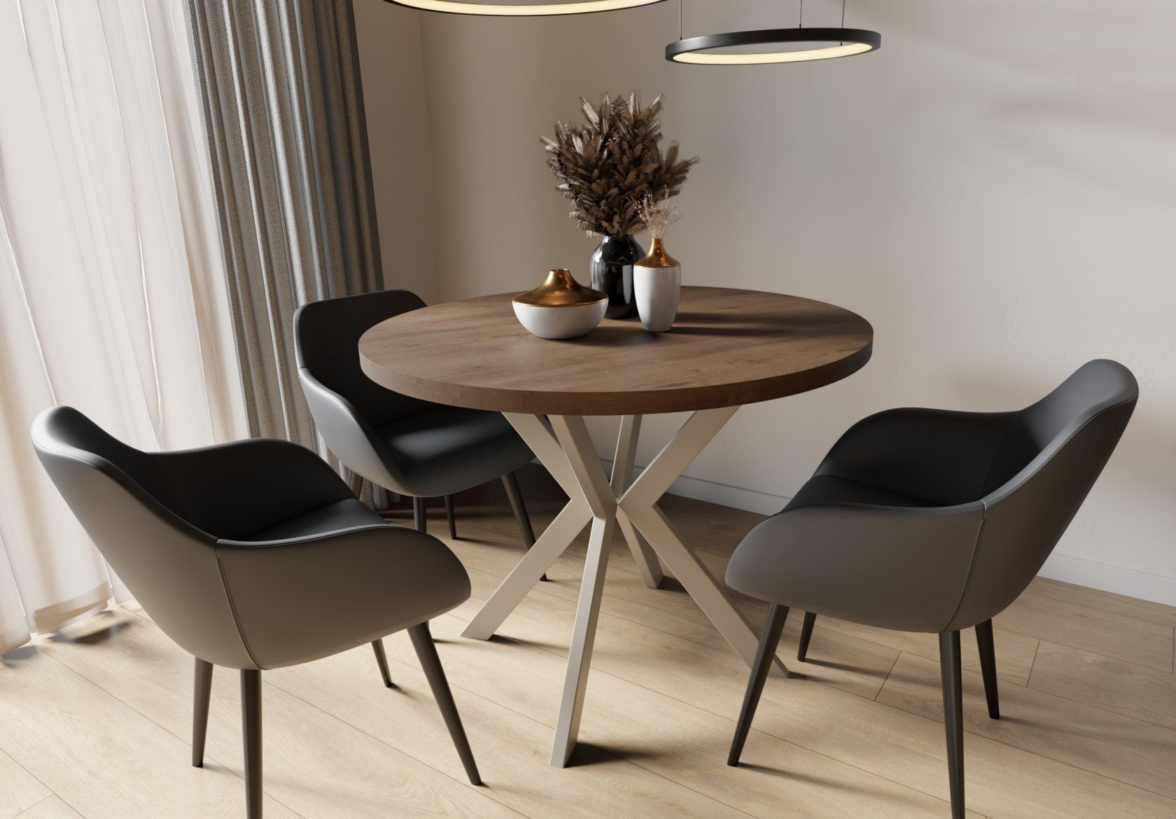 Stół EDDER 100 - stelaż kaszmirowy Stół EDDER 100 - stelaż kaszmirowy - obrazek 1