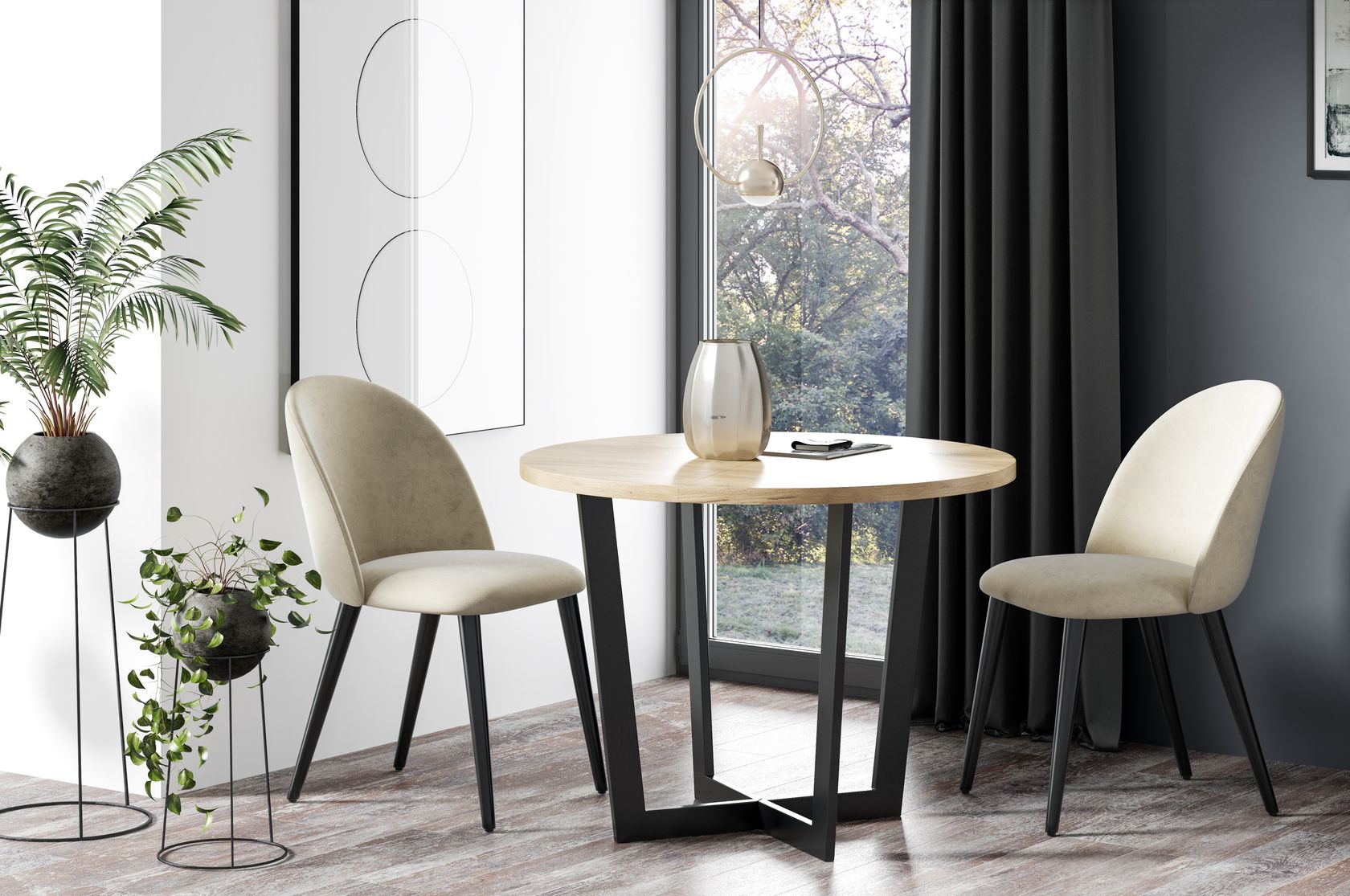 Stół IVAN ø90 - okrągły Stół IVAN ?90 - okrągły, rozkładany - dekory standard - obrazek 1