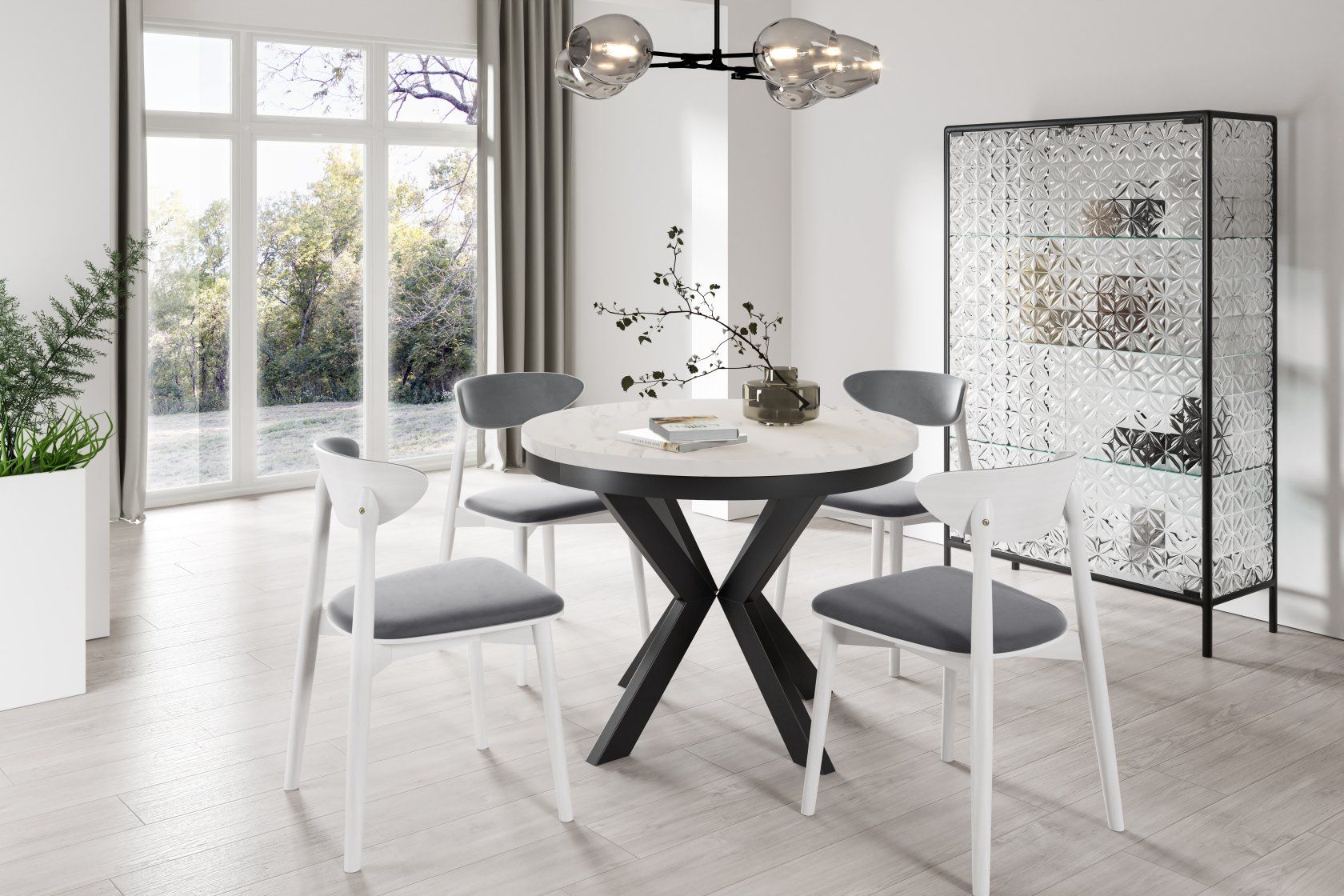 Stół EDDER 90 z obręczą Stół EDDER 90 z obręczą - obrazek 1