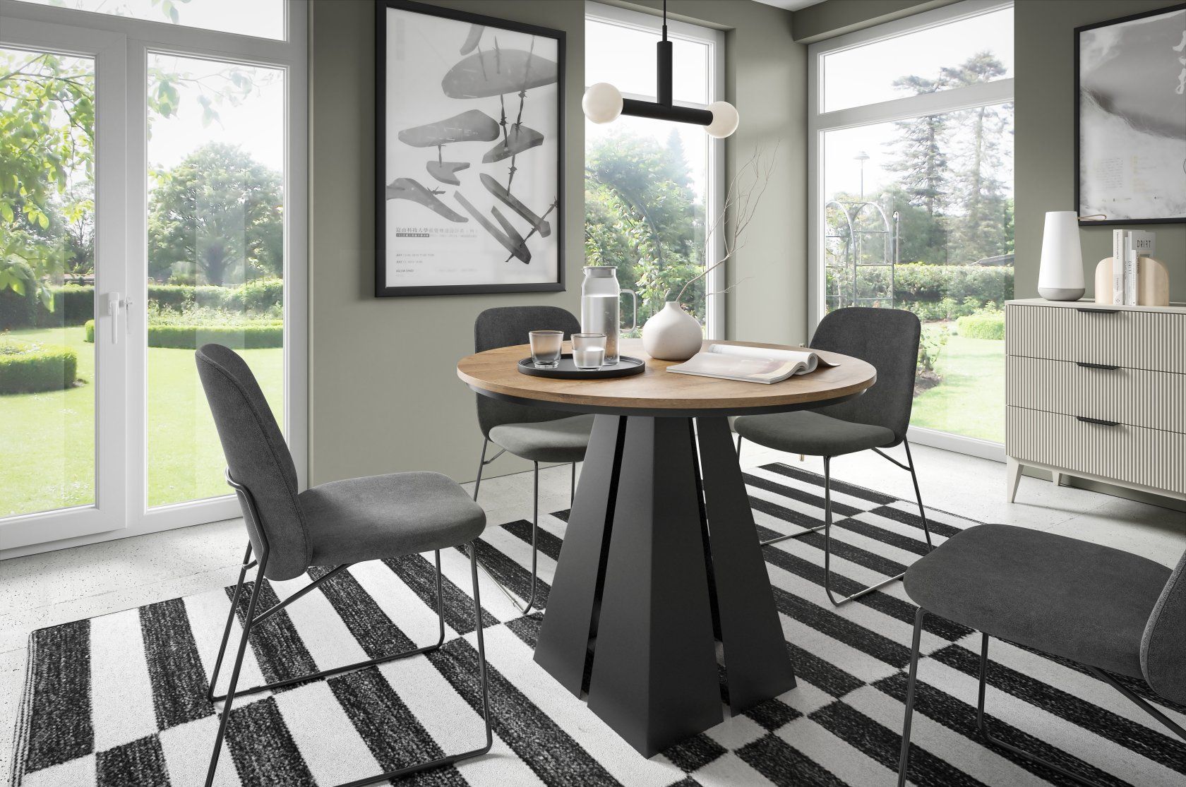 Stół FUEGO 120 z obręczą Stół FUEGO 120 z obręczą - obrazek 1