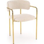 krzeslo tapicerowane ze zlotymi nogami k537 kremowe halmar 10