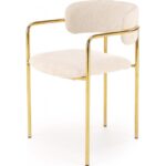 krzeslo tapicerowane ze zlotymi nogami k537 kremowe halmar 4