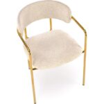 krzeslo tapicerowane ze zlotymi nogami k537 kremowe halmar 5
