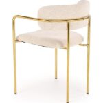 krzeslo tapicerowane ze zlotymi nogami k537 kremowe halmar 6