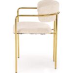 krzeslo tapicerowane ze zlotymi nogami k537 kremowe halmar 8